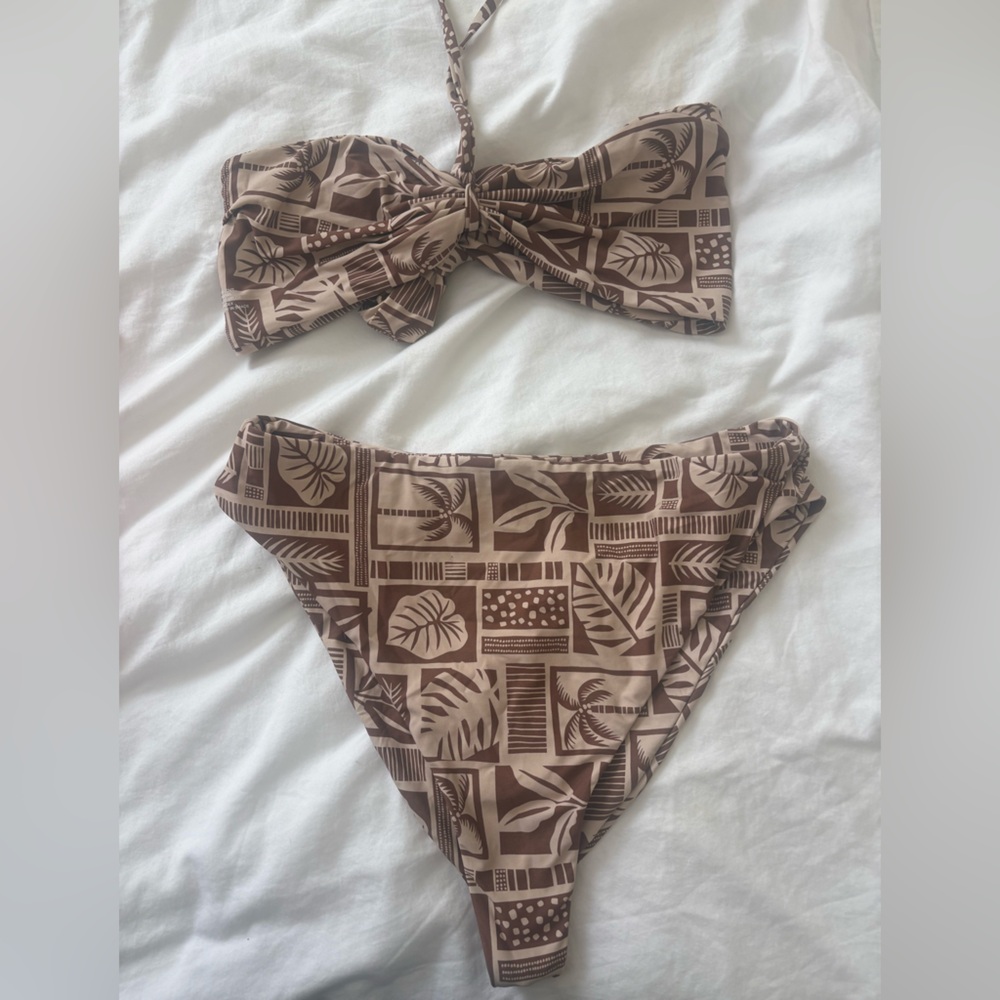 Stone Fox Swim Brown Patterned Bikini